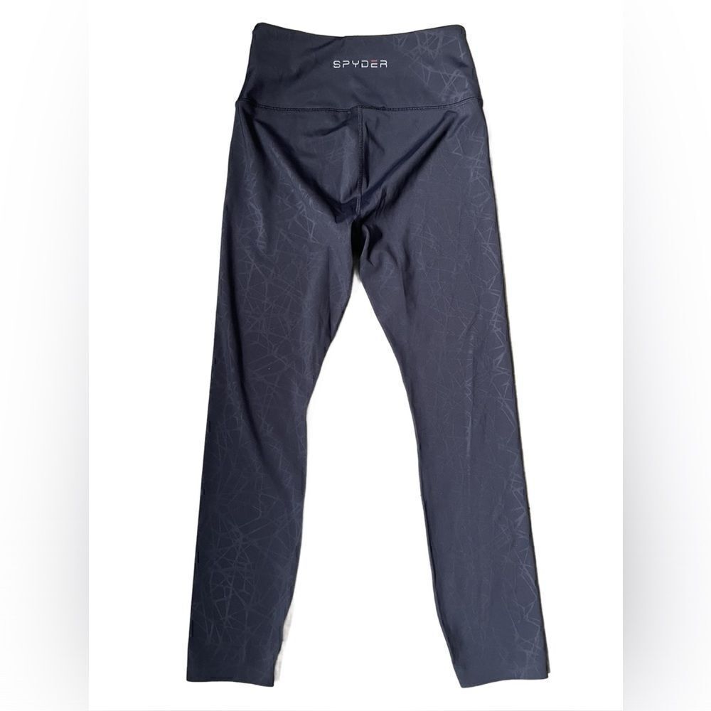 Spyder Active Black High Waisted Web Print Compression Leggings (Size: Small)